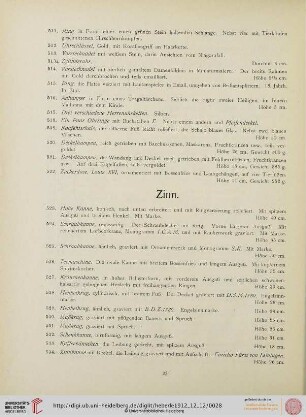 [Arbeiten in Zinn, Bronze, Messing und Kupfer] (Nr. 523-695)