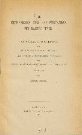 Die Kennzeichen des Erb-Bestandes bei Bauergütern
