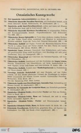 Ostasiatisches Kunstgewerbe (Nr. 723-748)