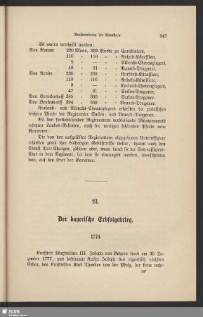 23. Der bayerische Erbfolgekrieg