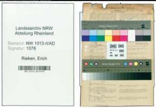 Entnazifizierung Erich Rieken , geb. 04.08.1901 (Stadtsekretaer)