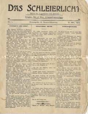 Lagerzeitung "Das Schleierlicht" für deutsche Gefangene des Douglas Prisoner of War Camp auf der Isle of Man