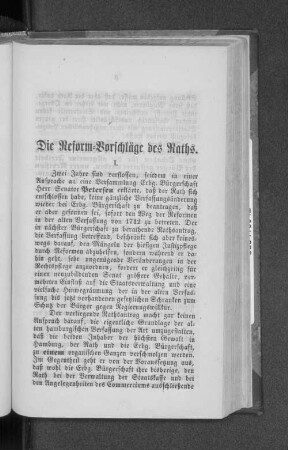 Die Reform-Vorschläge des Raths.