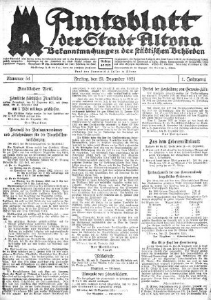 Nummer 54 : Freitag, den 23. Dezember 1921