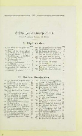 Erstes Inhaltsverzeichnis