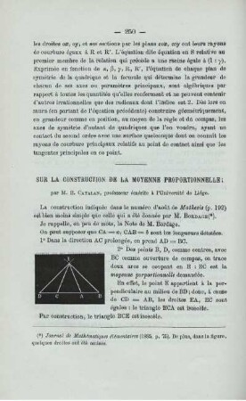 SUR LA CONSTRUCTION DE LA MOYENNE PROPORTIONNELLE.