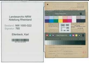 Entnazifizierung Karl Ellenbeck , geb. 01.09.1889 (Geschaeftsfuehrer)