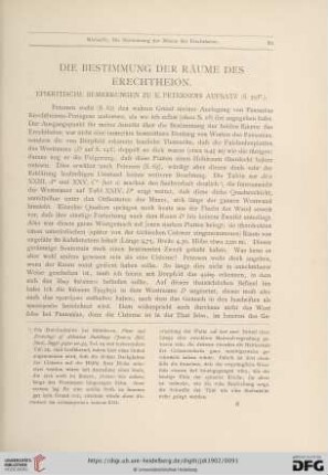 Die Bestimmung der Räume des Erechtheion : epikritische Bemerkungen zu E. Petersens Aufsatz