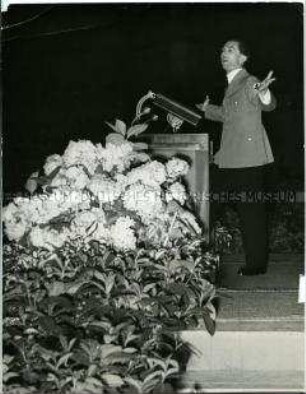 Joseph Goebbels während einer Rede in der Deutschlandhalle