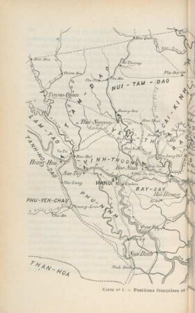 Carte No. 1. Positions francaises et chinoises au commencement de l'année 1884