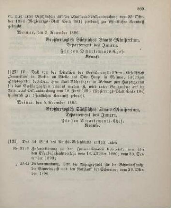 124. Das 34. Stück des Reichs-Gesetzblattes enthält unter: ...
