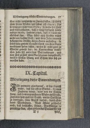 IX. Capitul. Widerlegungen dieser Einwendungen.