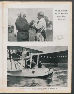 Mussolini en las ultimas maniobras aéreas