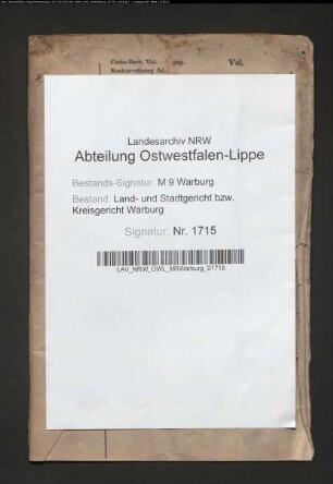 Erblasser: Menne, Ferdinandine, geb. Watermeyer: