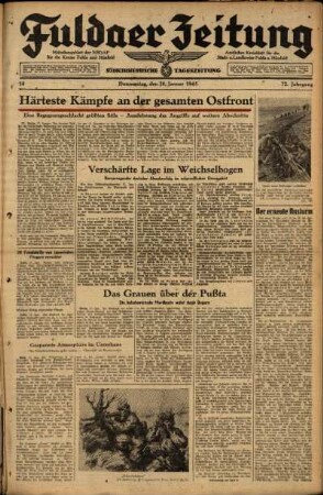 Ausgabe vom Donnerstag, den 18. Januar 1945.