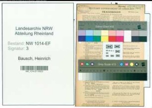 Entnazifizierung Heinrich Bausch , geb. 04.02.1903 (Werkmeister)