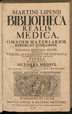 Martini Lipenii Bibliotheca Realis Medica
