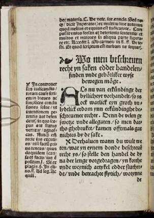 Wo men beschreven recht yn saken edder handelen finden unde gebörliker wyse bewegen möge.