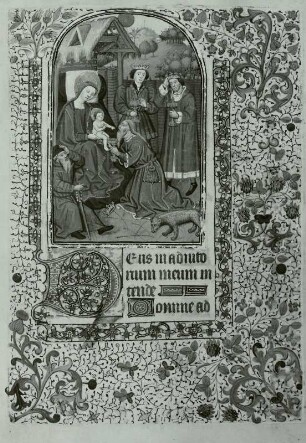 Illumination eines Stundenbuches, Anbetung der Heiligen drei Könige