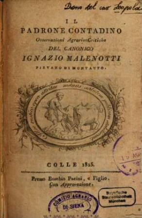 Il padrone contadino : osservazioni agrario-critiche