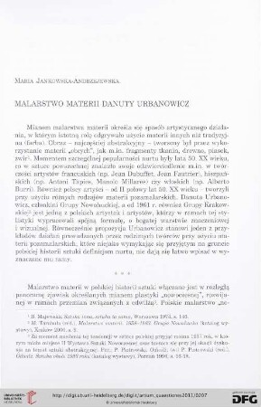 24: Malarstwo materii Danuty Urbanowicz