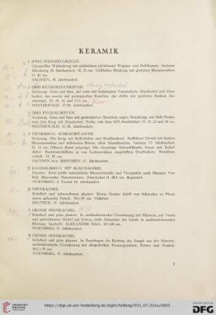 Keramik (Nr. 1-51)