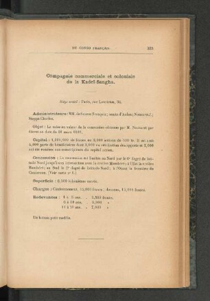 Compagnie commerciale et coloniale de la Kadei-Sangha.