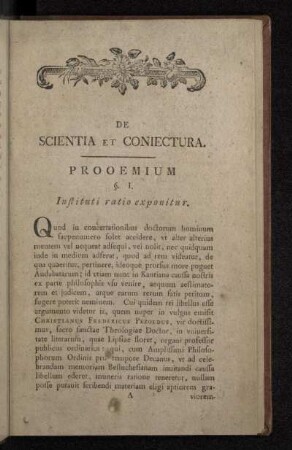 De Scientia Et Coniectura.