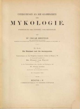 Botanische Untersuchungen über Schimmelpilze, 9