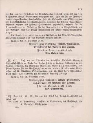 118. Ministerial-Bekanntmachung, den Wechsel in der Haupt-Agentur der Kölnischen Unfall-Versicherungs-Aktien-Gesellschaft betreffend