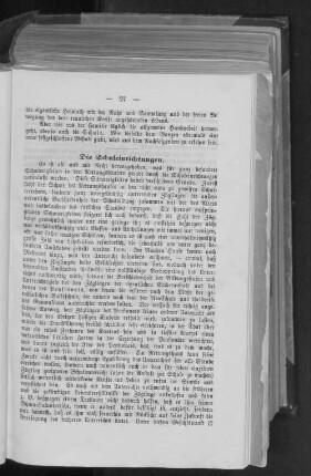 Die Schuleinrichtungen.