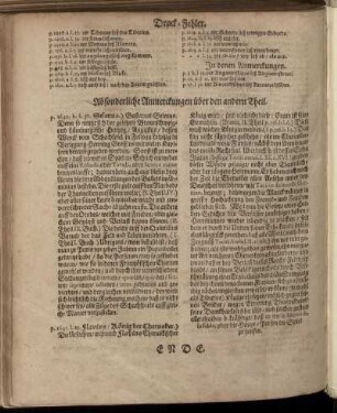 Absonderliche Anmerckungen über den andern Theil.
