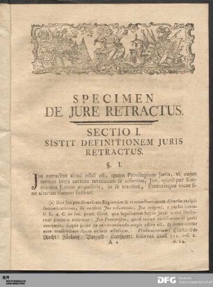 Sectio I. Sistit Definitionem Juris Retractus.