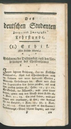 [...] Zwey- und Zwanzigste Lehrstunde.