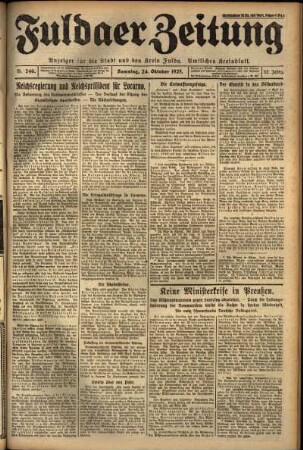 Ausgabe vom Samstag, den 24. Oktober 1925.