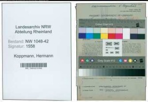 Entnazifizierung Hermann Koppmann , geb. 06.05.1920 (Drogist)