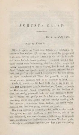 Achtste brief. Batavia, Julij 1854