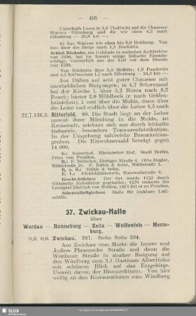 37. Zwickau - Halle : über Werdau - Ronneburg - Zeitz - Weißenfels - Merseburg