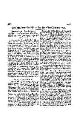 Beylage zum 26ten Stück der Deutschen Zeitung 1791