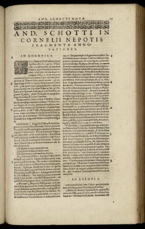 And. Schotti In Cornelii Nepotis Fragmenta Annotationes.