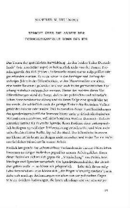 Bericht über die Arbeit der Forschungsstelle Bonn des IDS