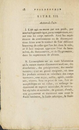 Titre III. Action de l'air