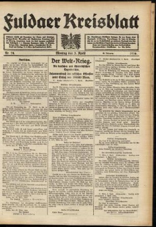 Ausgabe vom Montag, den 03. April 1916.
