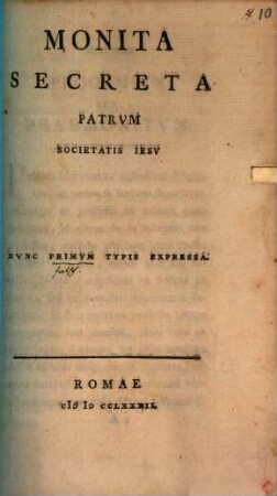 Monita secreta Patrum Societatis Jesu