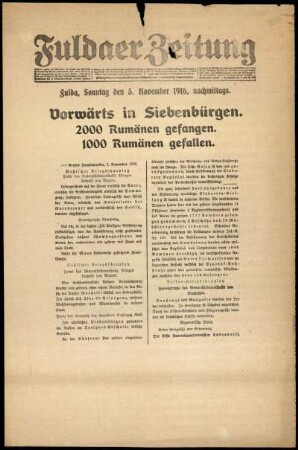 Ausgabe vom Sonntag, den 05. November 1916.