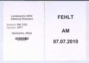 Entnazifizierung Alfred Heintzsche , geb. 00.00.0000 ()