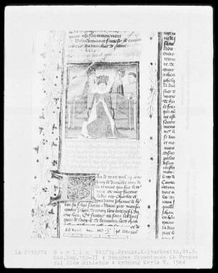 Chroniques de France in zwei Bänden — Chroniques de France, Band 2 — Krönung Karls 5., Folio 224verso