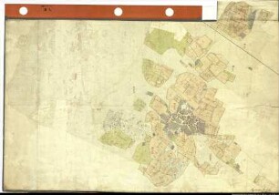 Landesaufnahme des Fürstbistums Osnabrück VII Amt Wittlage - Hunteburg Bl. 1 c Kirchspiele: Lintorf, Barkhausen Feldmark: Angelbeck Ortschaften: Lintorf, Heithöfen, Wimmer, Hördinghausen, Dahlinghausen, Barkhausen, Linne, Rabber, Brockhausen Reinkarte Teil 3: Brockhausen Ausf.-Art: Farbige Zeichnung auf Karton, auf Leinen aufgezogen Herst.: Johann Wilhelm Du Plat Herst.: Ruperti (Direktion: Johann Ludwig Hogreve) Format: ca. 70 x 110 cm Maßstab: 1 : 3 840