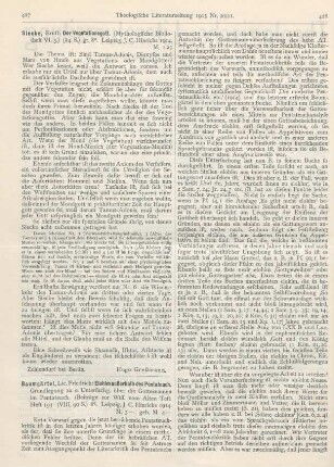 427-429 [Rezension] Baumgärtel, Friedrich, Elohim außerhalb des Pentateuch