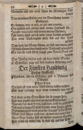 Der Fünften Handlung Erster Auftritt.
